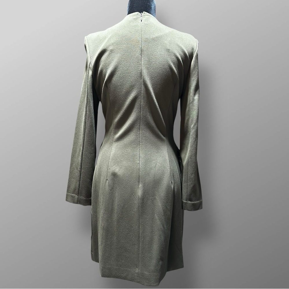 NWT Nanette Lepore Olive Night Green Double Breasted Gold Button Dress Sz 8 - Picture 3 of 8